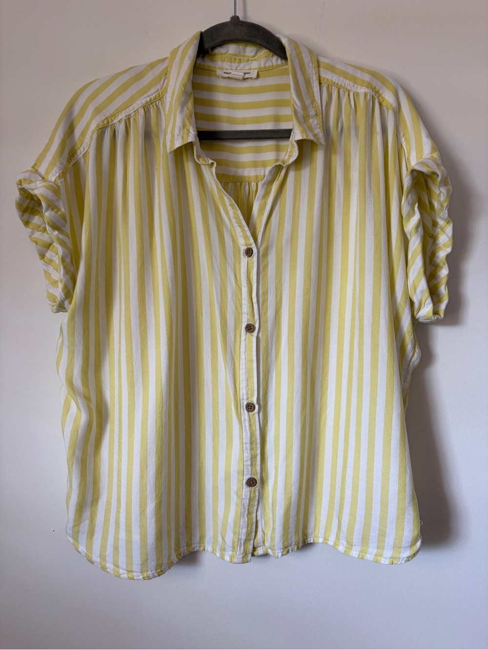 Beachlunchlounge boxy striped button down shirt flowy beachy coastal XL